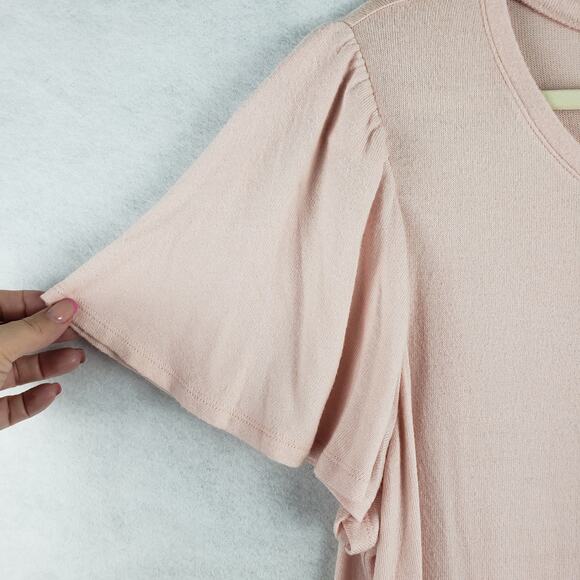 Lane Bryant 18/20 Crochet Lace Trim Blouse Pastel‎ Pink Feminine Fairy Coquette - Picture 3 of 10